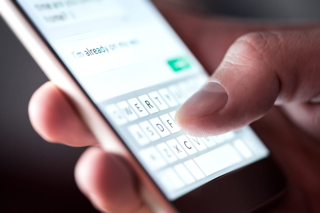 Finger Texting on Smartphone